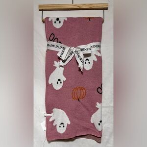 NWT Ghost Party Cotton Blend Halloween Fall Throw Blanket SUPER SOFT COZY